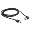 Przewód USB 2.0 typ A na USB 2.0 typ A kątowy 1m czarny Delock 83464