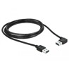 Przewód USB 2.0 typ A na USB 2.0 typ A kątowy 1m czarny Delock 83464