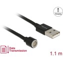 Kabel magnetyczny USB Data i ładowania czarny 1,1m Delock 85724