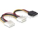 Kabel zasilający Molex - 1xSATA, 1xMolex 12,5cm