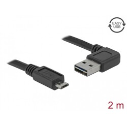 Przewód USB 2.0 typ A na USB 2.0 typ micro-B 2m czarny Delock 83383