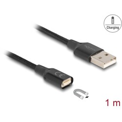 Magnetyczny kabel ładujący USB czarny 1m Delock 88167