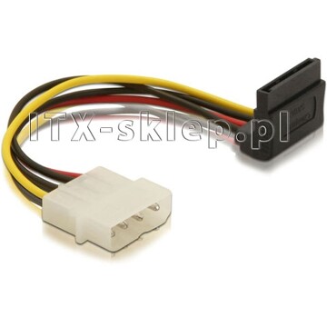 Kabel zasilający Molex - SATA kątowy 15cm prawy