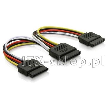 Kabel zasilający SATA żeński - 2xSATA żeński 20cm