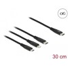 Kabel ładowarki USB 3w1 USB-C do Lightning / micro USB / USB-C 1m Delock 87148