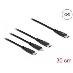 Kabel ładowarki USB 3w1 USB-C do Lightning / micro USB / USB-C 1m Delock 87148