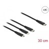 Kabel ładowarki USB 3w1 USB-C do Lightning / micro USB / USB-C 1m Delock 87148