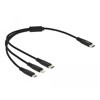 Kabel ładowarki USB 3w1 USB-C do Lightning / micro USB / USB-C 1m Delock 87148