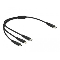 Kabel ładowarki USB 3w1 USB-C do Lightning / micro USB / USB-C 1m Delock 87148 Kabel ładowarki USB 3w1 USB-C do Lightning / micro USB / USB-C 1m Delock 87148