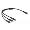 Kabel ładowarki USB 3w1 USB-C do Lightning / micro USB / USB-C 1m Delock 87148