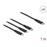 Kabel ładowarki USB 3w1 USB-C do Lightning / micro USB / USB-C 1m Delock 87149