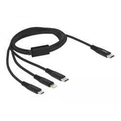 Kabel ładowarki USB 3w1 USB-C do Lightning / micro USB / USB-C 1m Delock 87149 Kabel ładowarki USB 3w1 USB-C do Lightning / micro USB / USB-C 1m Delock 87149