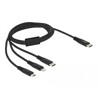 Kabel ładowarki USB 3w1 USB-C do Lightning / micro USB / USB-C 1m Delock 87149