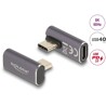 Adapter USB 40Gbps USB-C PD 3.0 100W męsko-żeński obrócony kątowy w lewo / w prawo 8K 60Hz metalowy Delock 60048