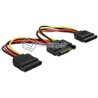 Kabel zasilający SATA męski - 2xSATA żeński 15cm
