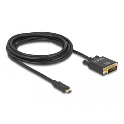 Kabel USB-C na DVI 24+1, męski - DP Alt Mode - 4K 30Hz 3m czarny Delock 85322