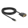Kabel USB-C na DVI 24+1, męski - DP Alt Mode - 4K 30Hz 3m czarny Delock 85322