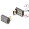 Adapter USB 40Gbps USB-C PD 3.0 100W męsko-żeński kątowy 8K 60Hz metalowy Delock 60054