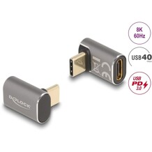 Adapter USB 40Gbps USB-C PD 3.0 100W męsko-żeński kątowy 8K 60Hz metalowy Delock 60054