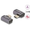 Adapter USB 40Gbps USB-C PD 3.0 100W męsko-żeński kątowy w lewo / w prawo 8K 60Hz metalowy Delock 60047