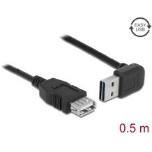 Przedłużacz USB 2.0 typ A na USB 2.0 typ A żeński kątowy 50cm biały Delock 85185