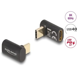 Adapter USB 40Gbps USB-C PD 3.0 100W męsko-żeński kątowy 8K 60Hz Delock 60056