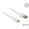 Przewód USB 2.0 typ A na USB 2.0 typ mini-B 50cm biały Delock 85159