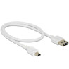 Przewód USB 2.0 typ A na USB 2.0 typ mini-B 50cm biały Delock 85159