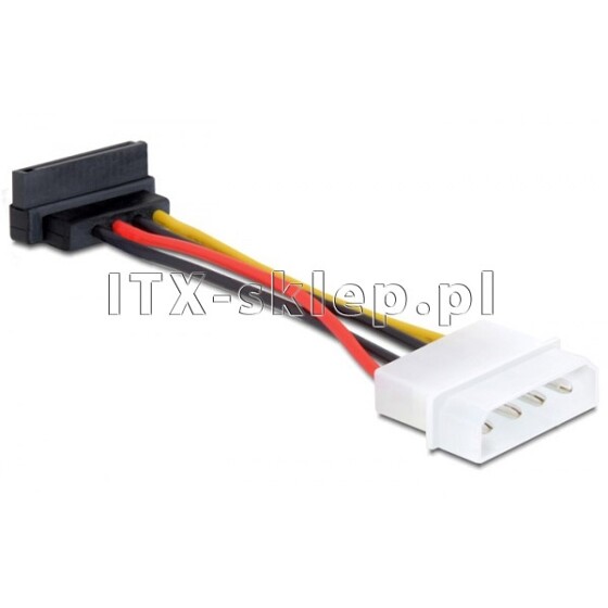 Kabel zasilający Molex - SATA kątowy 6,6cm lewy