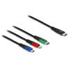 Kabel ładowarki USB 3w1 USB-C do Lightning / micro USB / USB-C 30cm Delock 86820