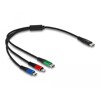 Kabel ładowarki USB 3w1 USB-C do Lightning / micro USB / USB-C 30cm Delock 86820
