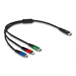 Kabel ładowarki USB 3w1 USB-C do Lightning / micro USB / USB-C 30cm Delock 86820