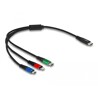 Kabel ładowarki USB 3w1 USB-C do Lightning / micro USB / USB-C 30cm Delock 86820