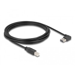 Przewód USB 2.0 typ A na USB 2.0 typ B 3m czarny Delock 83376