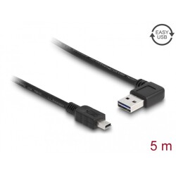 Przewód USB 2.0 typ A na USB 2.0 typ mini-B 5m czarny Delock 83381