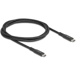 Kabel USB 20Gbps USB-C męsko-męski PD 3.0 100W 1m czarny metalowy Delock 80024 Kabel USB 20Gbps USB-C męsko-męski PD 3.0 100W 1m czarny metalowy Delock 80024