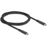 Kabel USB 20Gbps USB-C męsko-męski PD 3.0 100W 1m czarny metalowy Delock 80024