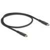 Kabel USB 20Gbps USB-C męsko-męski PD 3.0 100W 50cm czarny metalowy Delock 80023