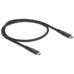 Kabel USB 20Gbps USB-C męsko-męski PD 3.0 100W 50cm czarny metalowy Delock 80023