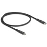 Kabel USB 20Gbps USB-C męsko-męski PD 3.0 100W 50cm czarny metalowy Delock 80023