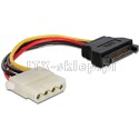 Kabel zasilający Molex żeński - SATA męski 12cm