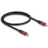 Kabel USB 20Gbps USB-C męsko-męski PD 3.0 100W 50cm czerwony metalowy Delock 80651