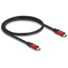 Kabel USB 20Gbps USB-C męsko-męski PD 3.0 100W 50cm czerwony metalowy Delock 80651