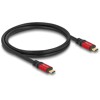 Kabel USB 20Gbps USB-C męsko-męski PD 3.0 100W 80cm czerwony metalowy Delock 80652