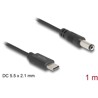 Kabel zasilający USB-C do wtyku DC 5,5 x 2,1mm męski 1m Delock 85397