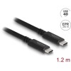 Kabel koncentryczny USB 4.0 40Gbps 1,2m USB PD 3.1 240W Delock 80009