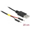 Kabel zasilający USB typ A do 2x pin wtyk męski rozdzielony 20cm Delock 85401