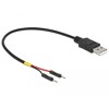 Kabel zasilający USB typ A do 2x pin wtyk męski rozdzielony 20cm Delock 85401