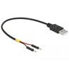 Kabel zasilający USB typ A do 2x pin wtyk męski rozdzielony 20cm Delock 85401