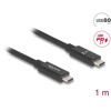 Kabel USB 80 Gbps USB-C męsko-męski 16K 60Hz PD 3.1 240W koncentryczny 1m czarny Delock 81211